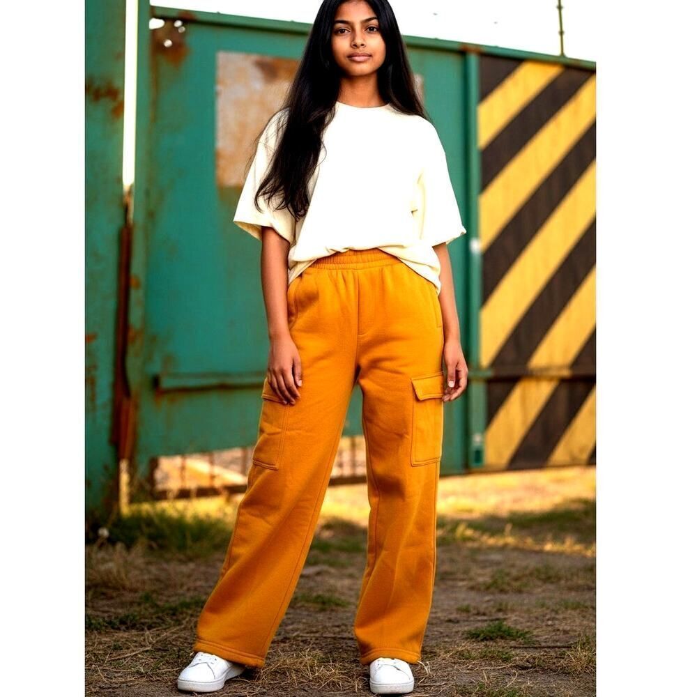 Canopy Clothing Co. Girls New w/Tags Trendy Yellow Cargo Sweatpants - Size 8